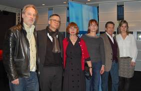 Foto: (v.l.) Kaspar Heidelbach, Prof. Gebhard Henke, Sonja Goslicki, Ulrike Krumbiegel, Roland Kaiser und Nina Klamroth